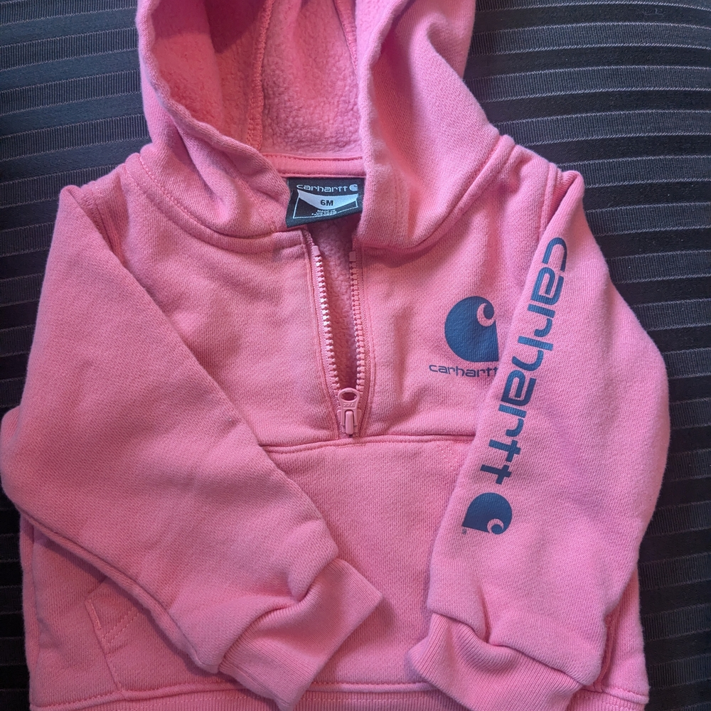 Carhartt Kids Hoodie in Pink with Logo